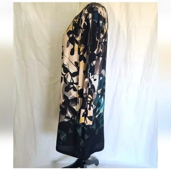 Sold! Anthropologie Shaded Black Floral Garden Shift Dress Medium - Picture 5 of 7